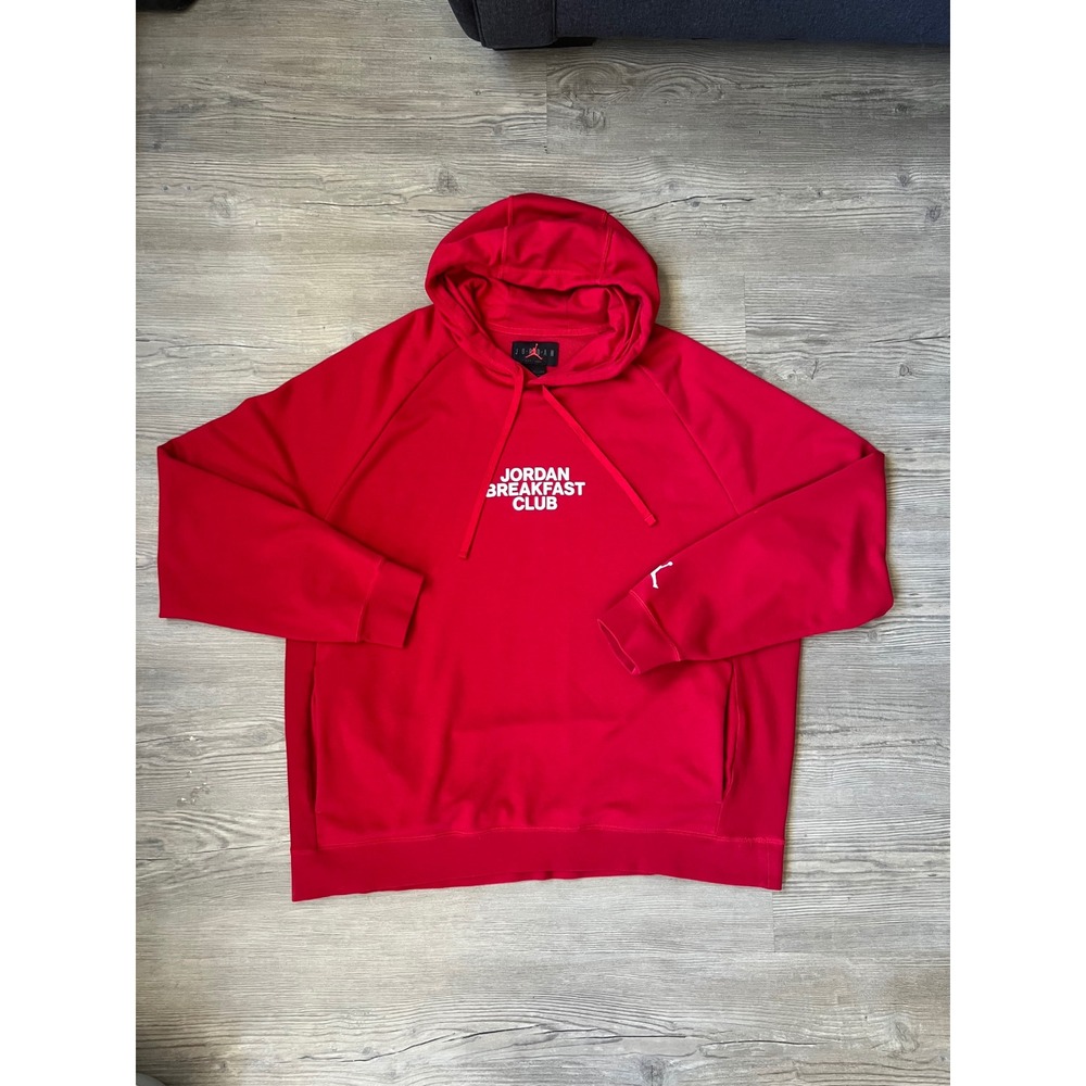NWOT Jordan Men's Breakfast Club Hoodie Limited Edition Red Size 2XL